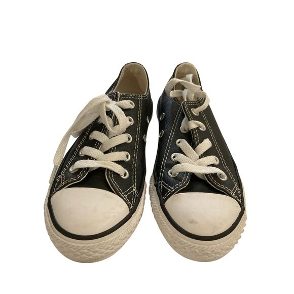 Converse All Star kids Size 12 Black  White Low Top Sneakers shoes - Picture 2 of 8